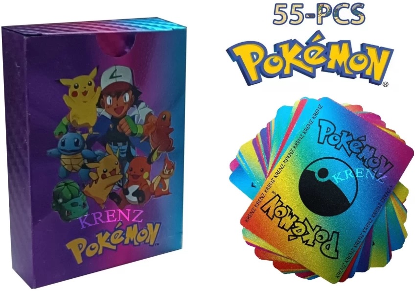 Pokemon 55 pcs Rainbow Plastic Card Pack