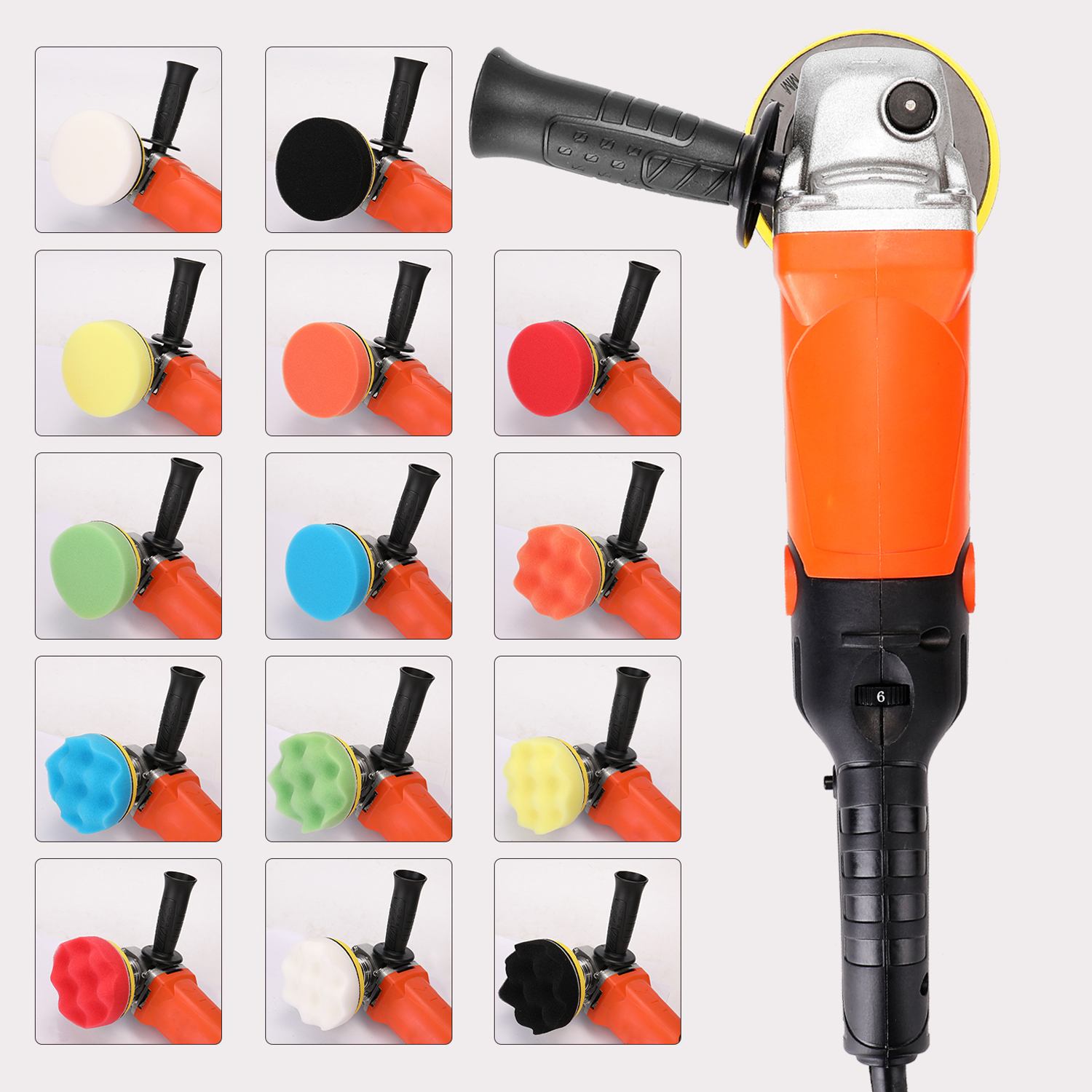 1200W 220V Automotive Polisher Adjustable Speed Car Electric Polisher Waxing Machine Automobile Furniture Polishing Tool. 