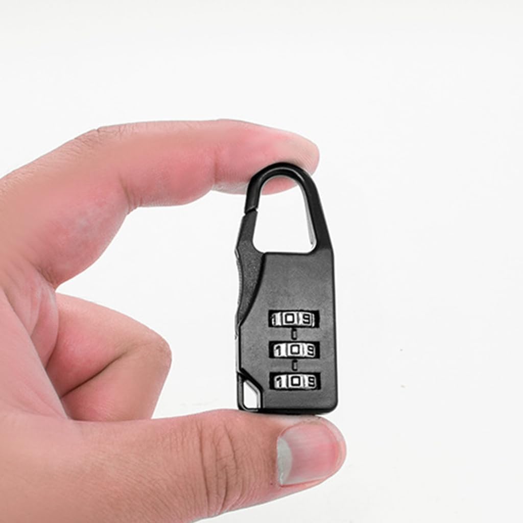 3 Digit Code Number Password Lock Combination Padlock Safety Travel Resettable Security Lock for Suitcases and Bag. 