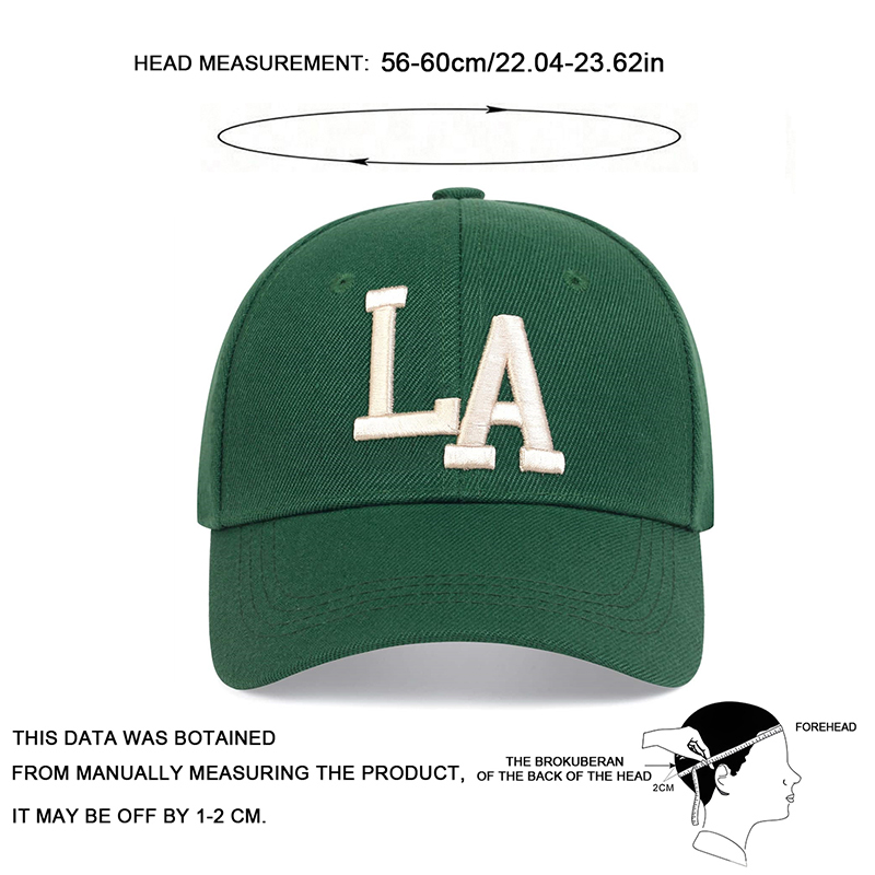 Unisex La Letter Embroidery Baseball Caps Spring and Autumn Outdoor Adjustable Casual Hats Sunscreen Hat. 