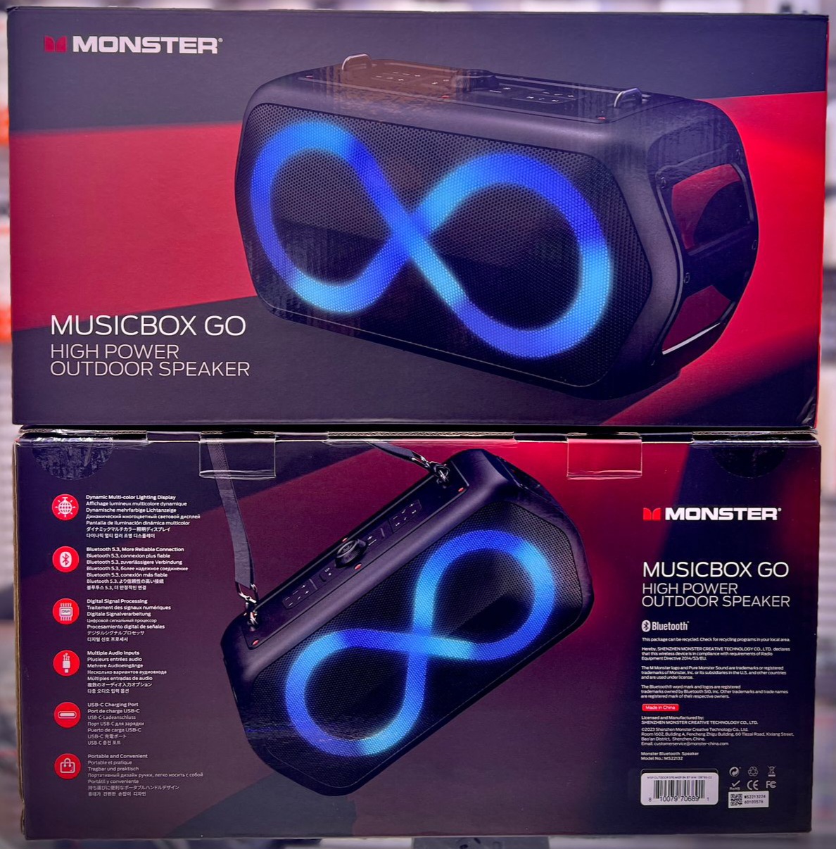 ORIGINAL MONSTER MUSICBOX GO PARTY SPEAKERS WITH DUAL WIRELESS MIC