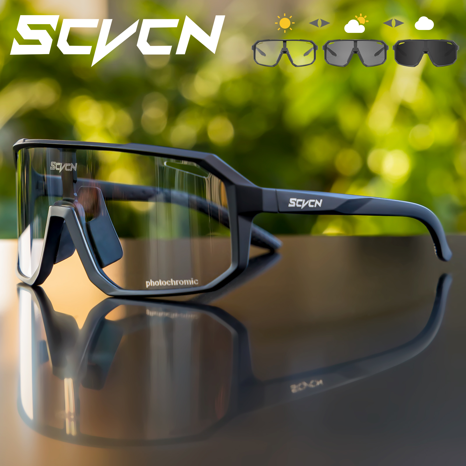 SCVCN Outdoor Sport Bike Photochromic Sunglasses Men Women bicycle MTB Road Cycling Glasses UV400 Fishing Goggles Running Eyewea. 