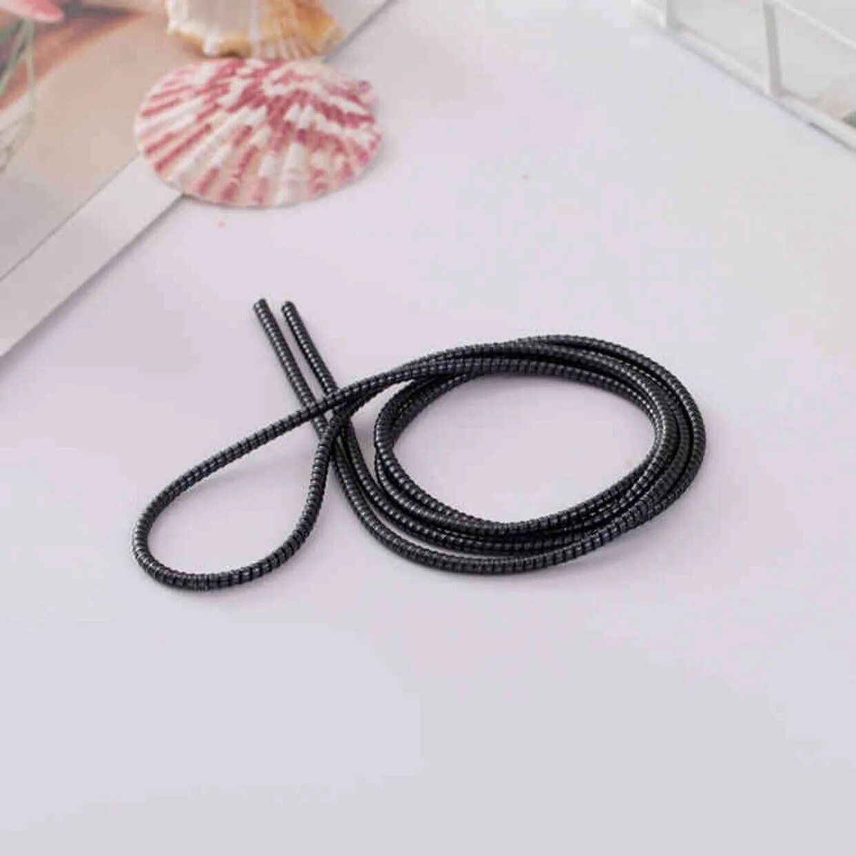 Monochrome Data Cable Protection Spring Flat Fruit Android Headphone Cable Protection Rope. 