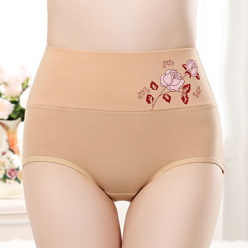 4PCS/set Plus Size Underwear Woman high waist Women's Panties Comfort Cotton Brief breathable Panty Underpants for ladies XL-4XL. 