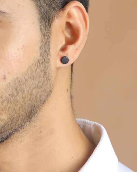 Black hip hop design men earrings black color. 