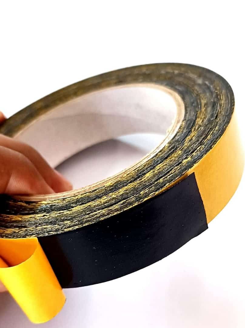 Black Hair Wig Double Sided Adhesive For Hair Extension 1 inch × 20 Meter Length. 