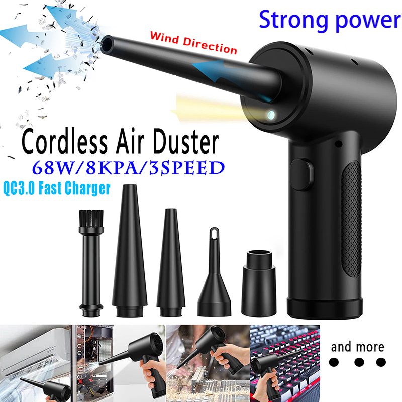 Compressed Air Duster For Computer Keyboard 51000 RPM USB Charging Mini Electric Cordless PC Car Cleaner Wireless Air Blower. 