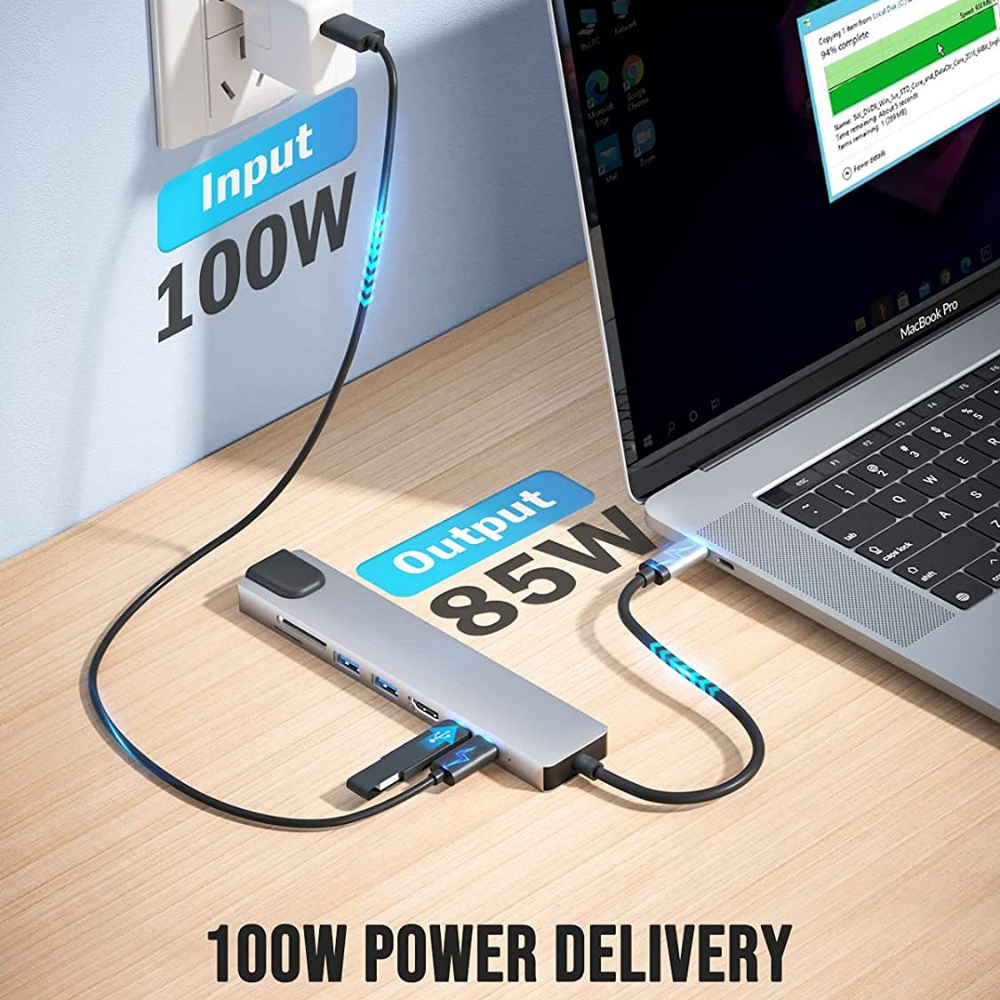8-in-1 USB C Hubs Docking Stations 4K HDMI-compatible Adapter Type C Splitter USB C to HDMI For Macbook Computer Accessories. 