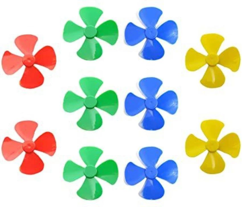 Toy Motor Fan 4 Wing Fan Plastic Dc Motor Propeller Mini Fan  10 pcs. 