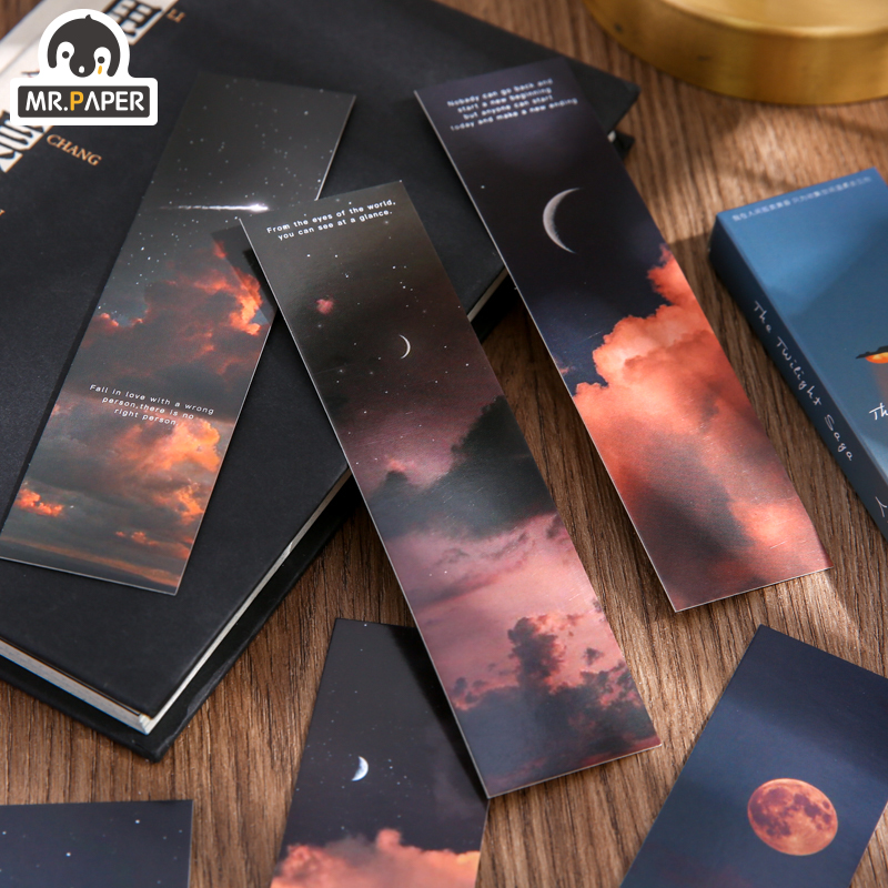 Mr.Paper 4 Designs 30 Pcs/bag Ins Style Warm Series Creative Hand Account DIY Decor Bookmarks Stationery Student Office Supplies. 