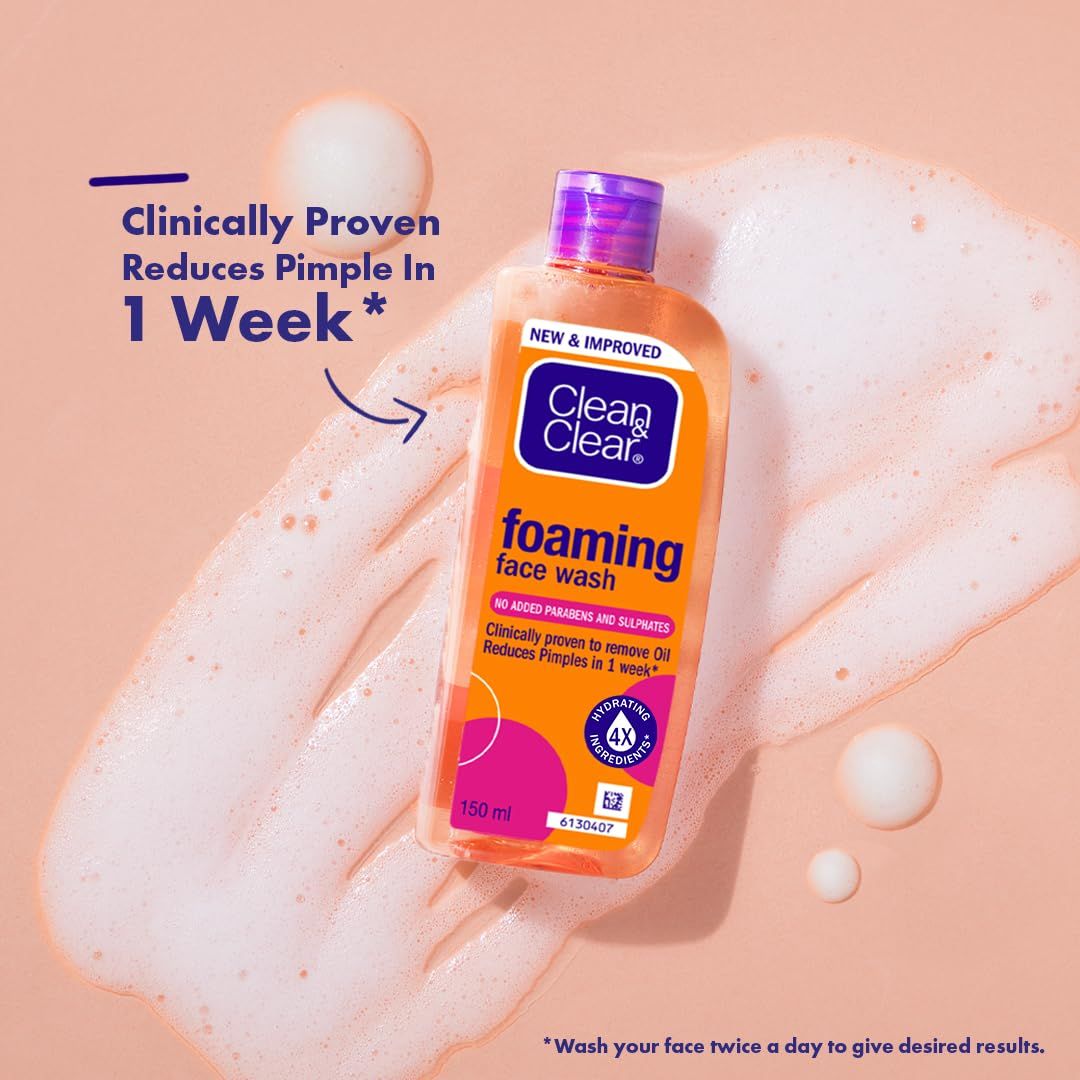 CLEAN & CLEAR Foaming Face Wash 50ml - 100ml. 