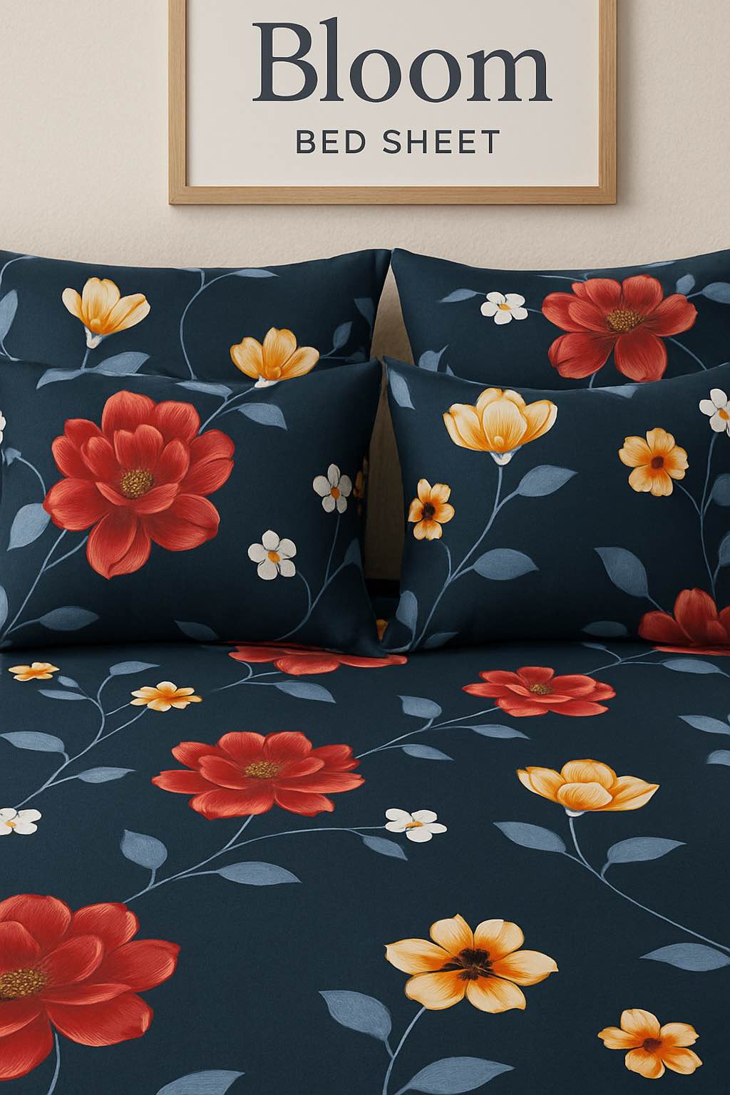 MOROCCAN BOHO BEDSHEET WITH TWO PILLOW COVERS. 