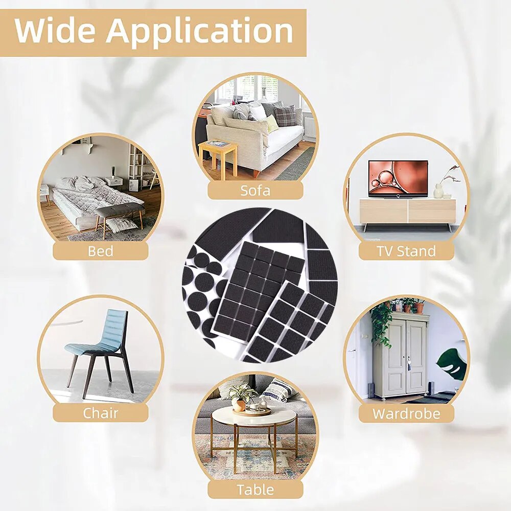 Table Leg Protectors, Anti-Scratch Leg Pads, Rubber Non-Slip Chair Leg Pads, Silent Stickers, Furniture Accessories. 