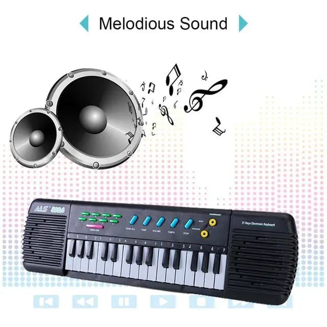 31 Keys Electronic Piano Multifunctional Electronic Organ Musical Instrument Toy with Microphone for Kids Beginners. 