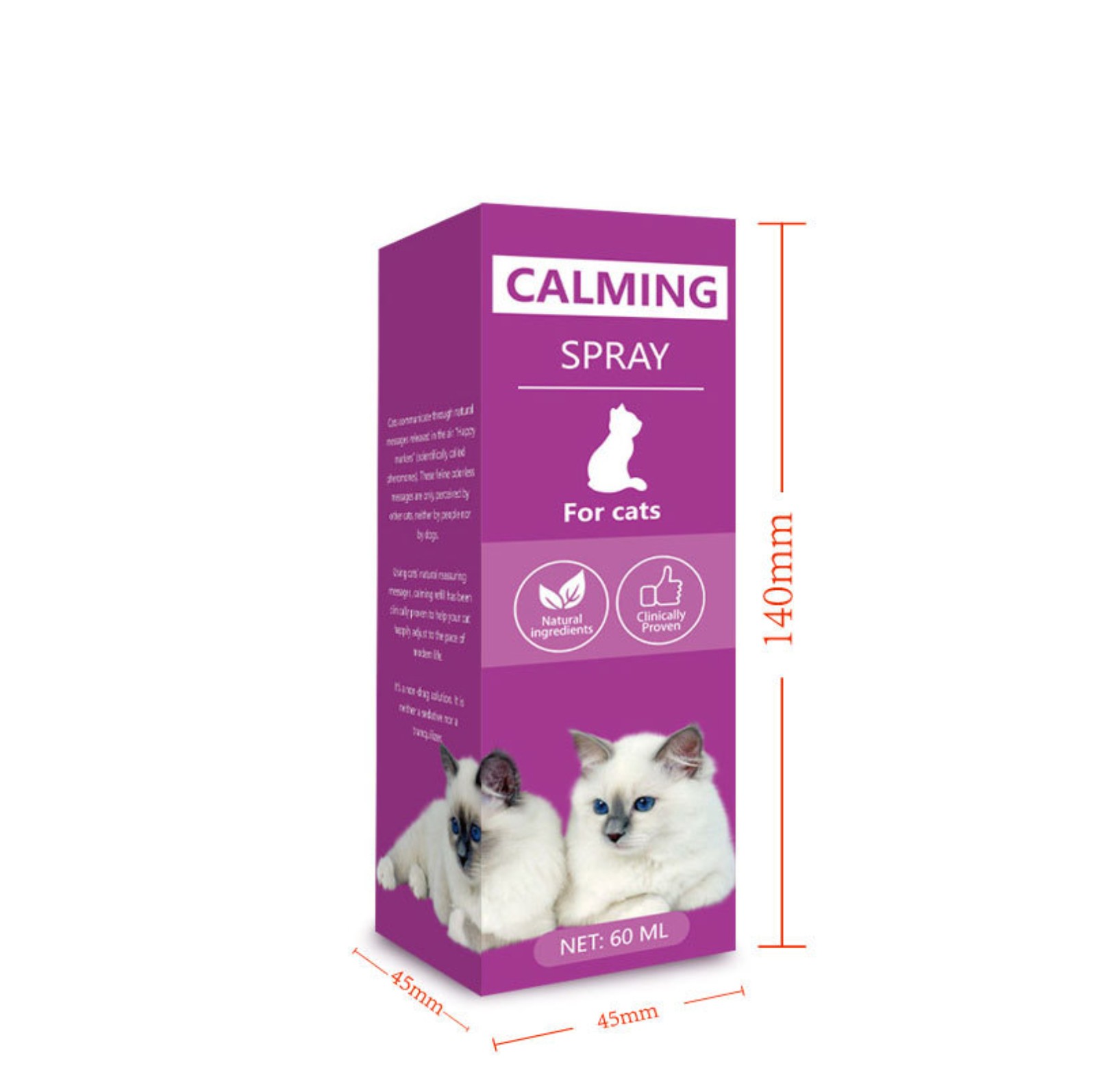 60ml calming spray Feline anti stress pheromone emotional soothing spray Health Cleaning Supplies for Cats Anti-Stress Spray. 