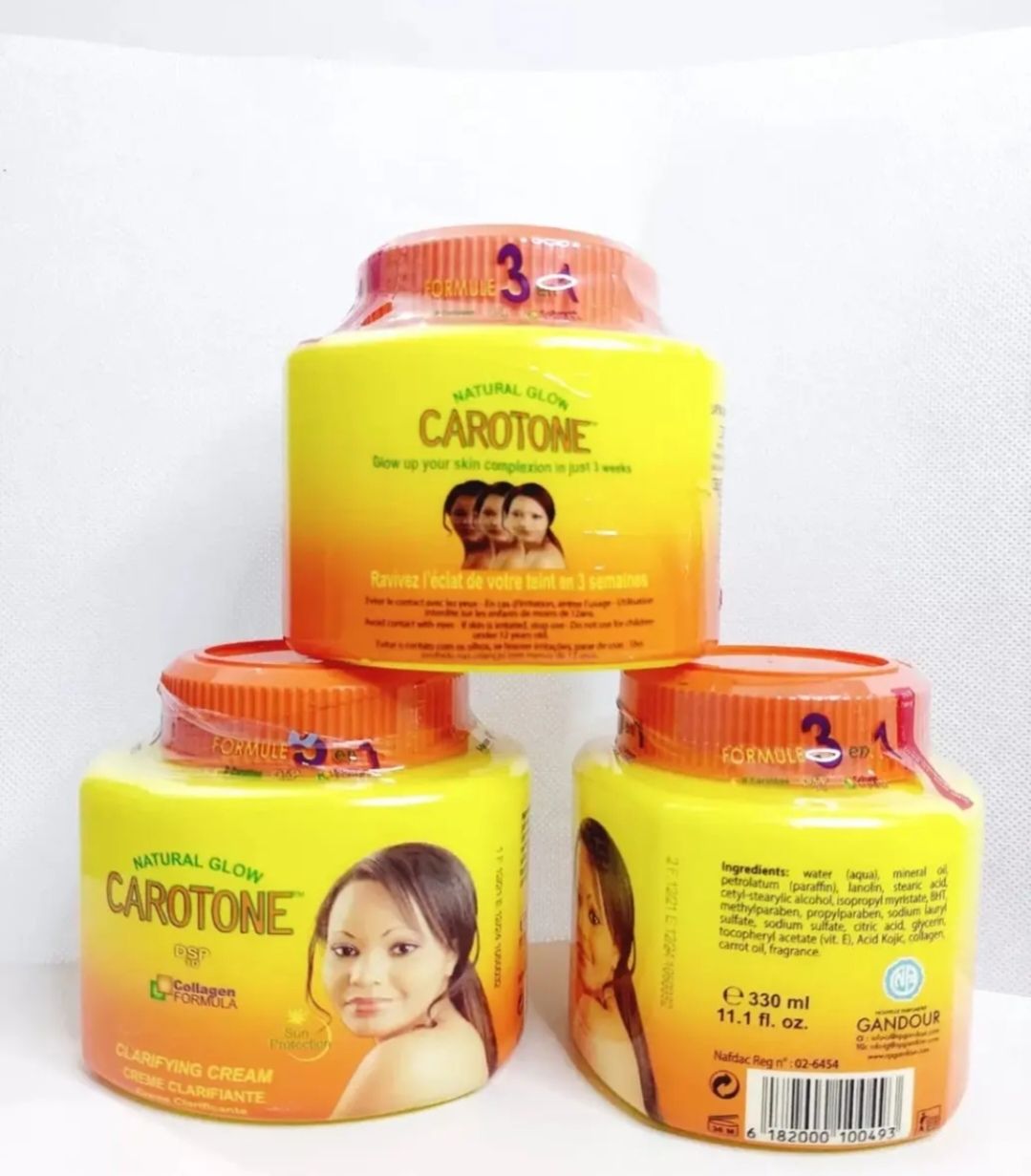 Natural Glow Carotone Face Cream and Carotone Body Lotion with collagen Formula Carotone Cream. 