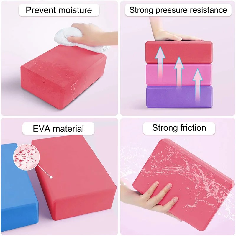 1pc High Density Yoga Foam Blocks Non-slip Solid Color Yoga Balance Fitness Dance Supplies For Yoga Pilates And Meditation. 