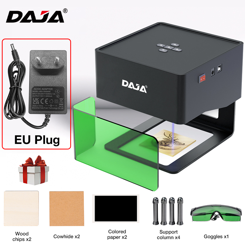 DAJA DJ6 Mini Portable Laser Engraver Diy Bluetooth Machine Painted Dog Tag Paper Leather Wood Plastic Logo CNC Business Machine. 