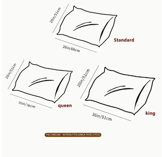 2PCS  Pillowcase Bedroom Pillowcase, Comfortable Soft Pillow Covers, Insert Not Included. 