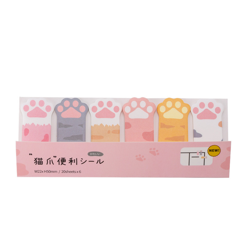 Kawaii Stationery Cartoon Cat Paw Memo Pad Bookmark Flags Index Tab Sticky Notes Label Paper Stickers. 