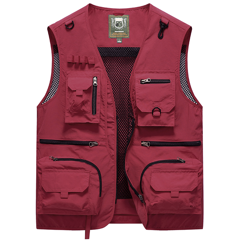 Men's Mesh Casual Fishing Work Vest Jackets Summer Fashion Large Size 5XL Men Multi Pockets Waistcoat Vest Sleeveless Coat. 