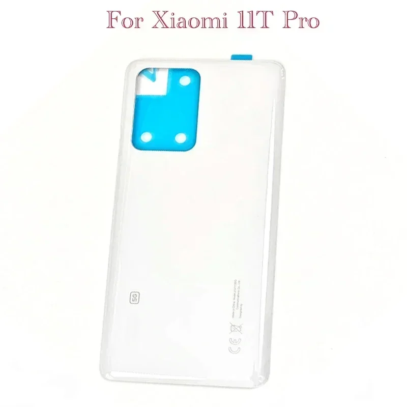 Back Glass Cover For Xiaomi 11T Pro 5G Back Door Replacement Battery Case, Rear Housing Cover Mi11T With Camera Lens. 