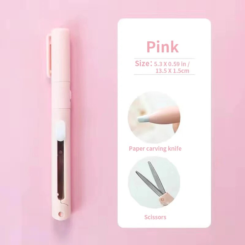 1pc Mini Portable Scissors Paper Cutter Knife 2 In 1 Multifunctional ...