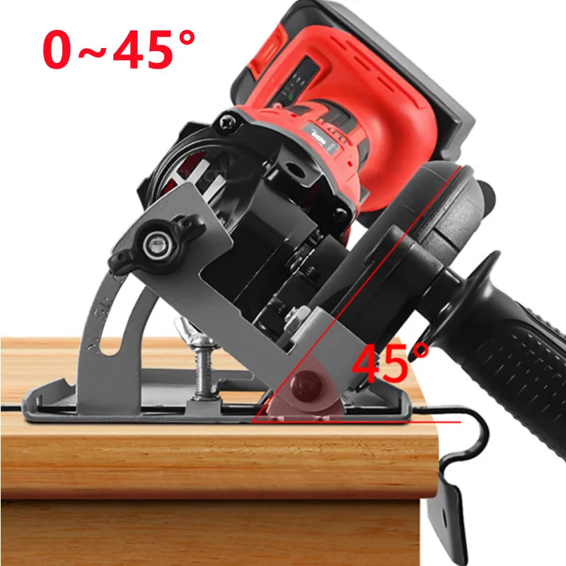 100/115/125mm Angle Grinder, Quick Install Cutting Machine Slotting Base 45° Adjustable Cutting Depth Positioning Bracket. 