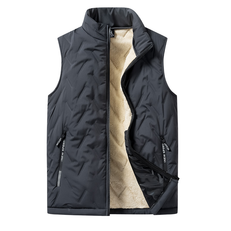 Autumn and winter fashion men's cotton vest jacket casual multifunctional plus size warm standing collar sleeveless men's top. 