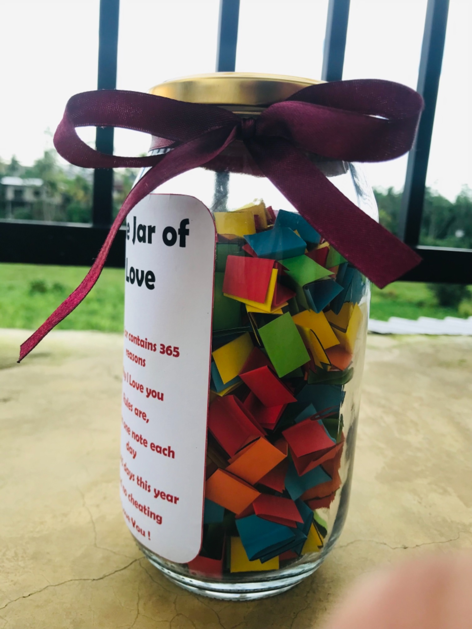Love Jar Gift of 365 Reasons For Loving You in Colours. 
