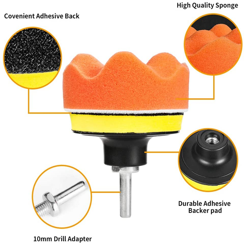 3 Inch Car Polishing Kit Polish Pad Car Polish Buffing Pad Abrasive Disc Sponge Foam Pads Polisher For Headlight Refurbish. 