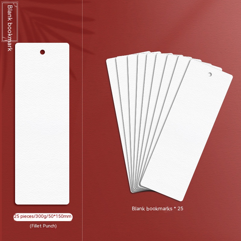 Standard Bookmark Paper 20/25 Sheets Hand Drawn Bookmarks Paper DIY Blank Bookmark Reading Book ...