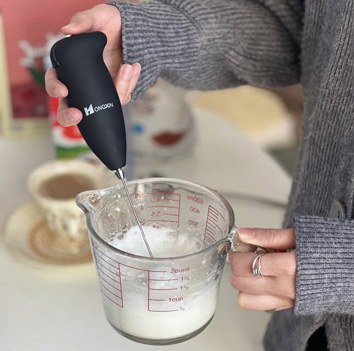 Cheap Automatic Egg Beater Milk Beater Coffee Mixer Kitchen Tools Mini  Electric Household Milk Beater Mixer Creative Cake Baking Tools