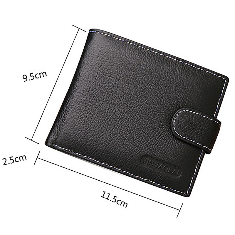 JINBAOLAI Leather Men Wallets Cow Leather Solid Sample Style Zipper Purse Man Card Horders Famous Brand High Quality Male Wallet. 
