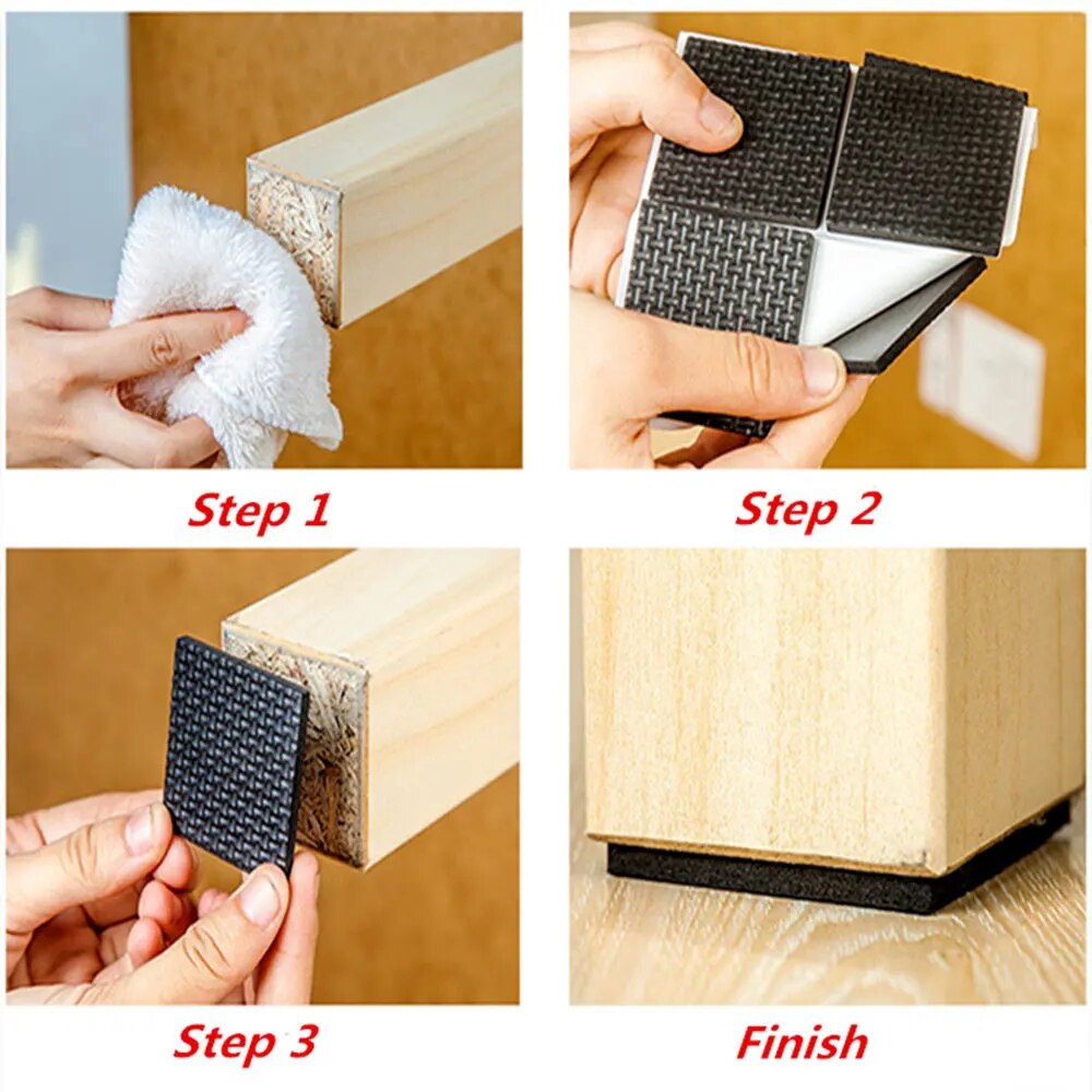 Table Leg Protectors, Anti-Scratch Leg Pads, Rubber Non-Slip Chair Leg Pads, Silent Stickers, Furniture Accessories. 
