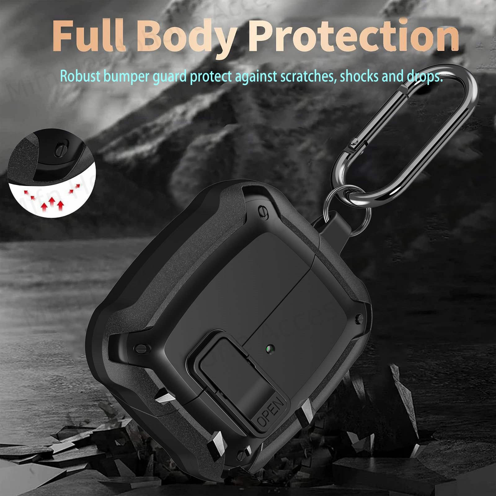 2024 [2-in-1] Armor Case For Samsung Galaxy Buds 3/Galaxy Buds3 Pro Secure Lock Cover buds3 pro cover with Cleaning Kit for men. 