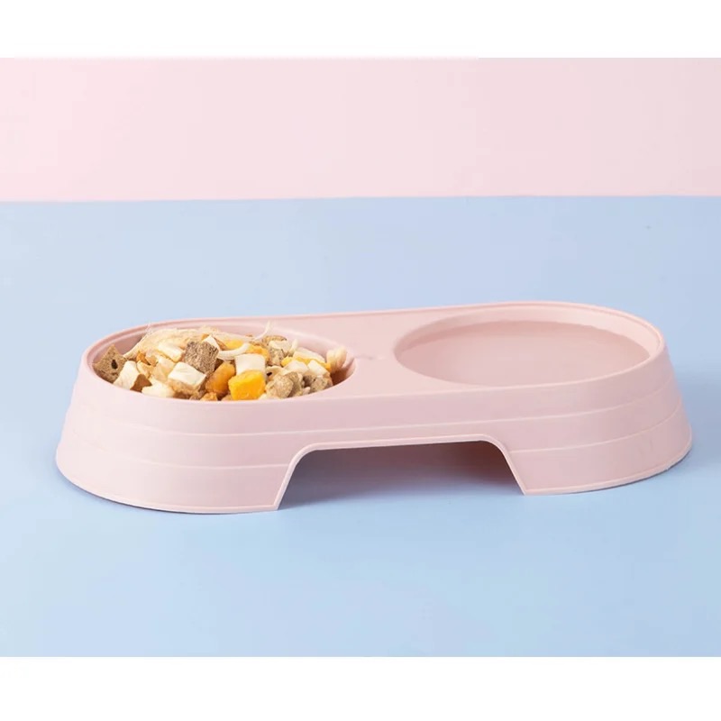 Double Pet Bowls Cat Food Water Feeder. 