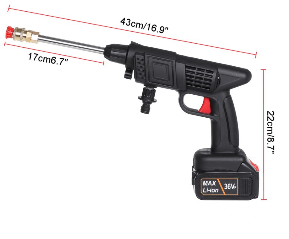 Factory New Lithium Battery Water Washing 24 V Wireless Car Washer Electric Portable Water Gun. 