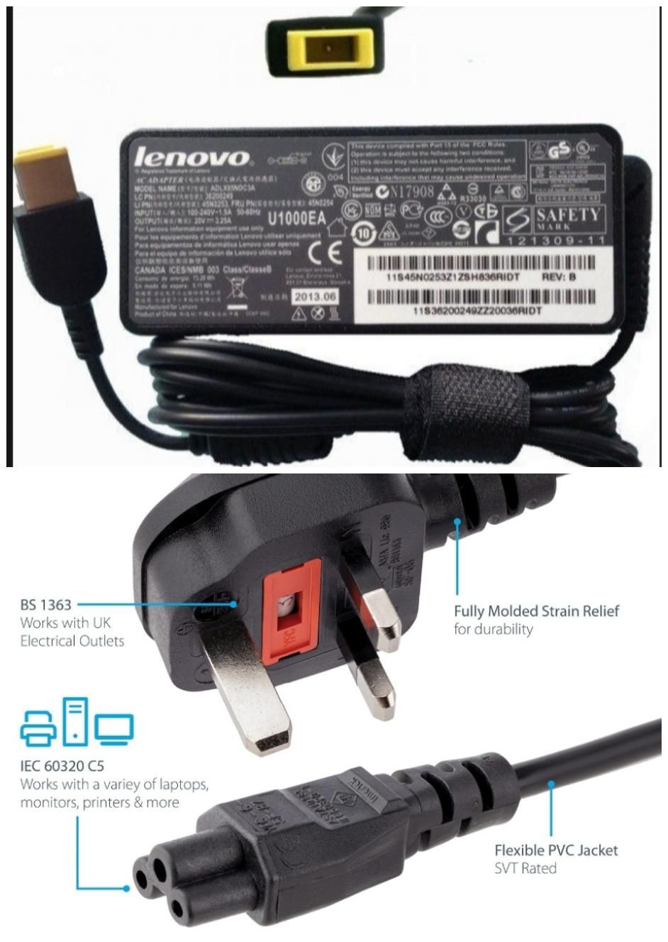Lenovo Origina l Laptop adapter Power Supply for ThinkPad T470 T470s T440 G410 G40 G50 ADLX65NLC3A 65W USB Type Laptop Power AC Adapter Charger for Lenovo ThinkPad T470 T470s T440 G410 G40 G50 ADLX65NLC3A 65W USB Type lenovo laptop charger yellow pin usb