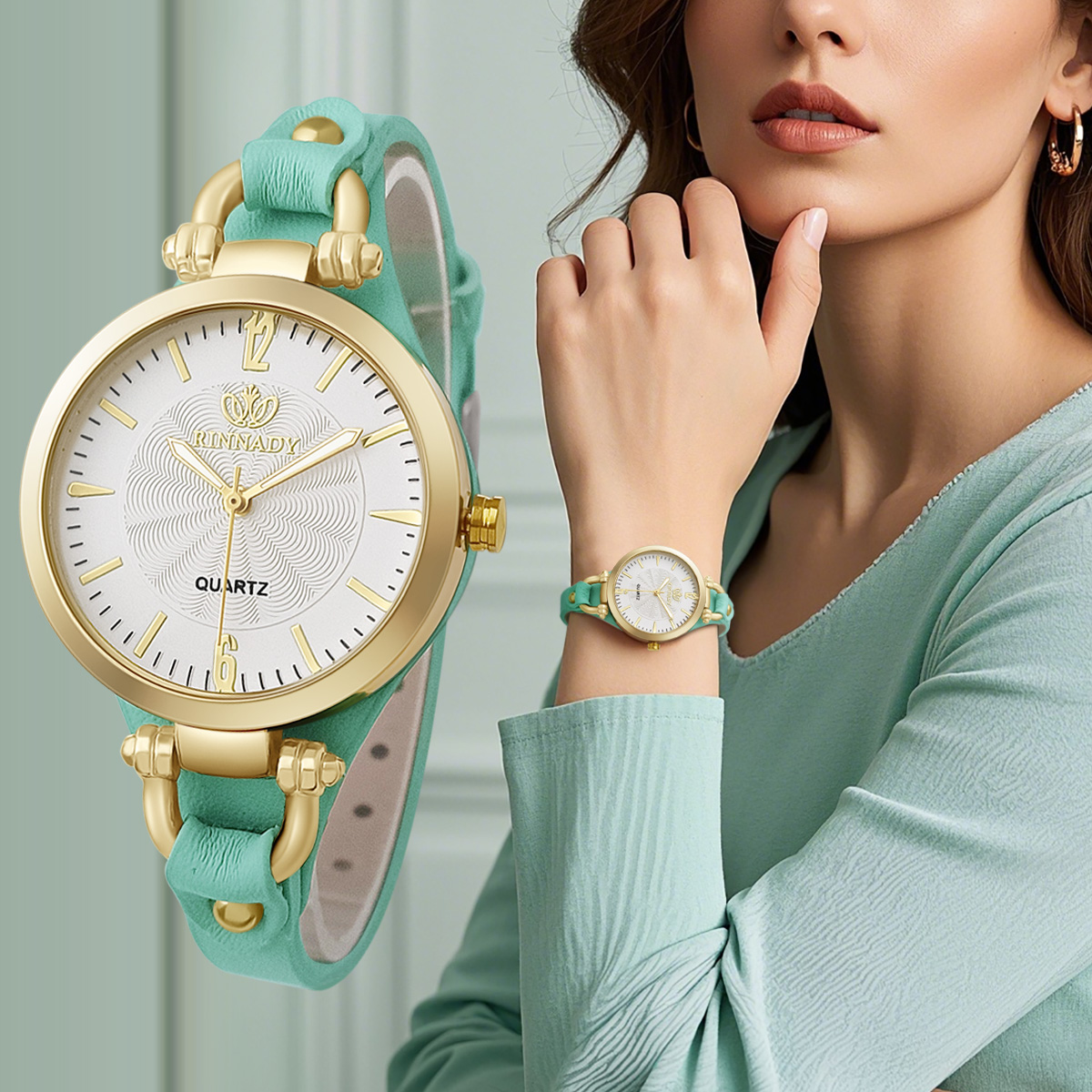 High Quality Women Watch Leather Strap Quartz Watches Ladies Casual ...