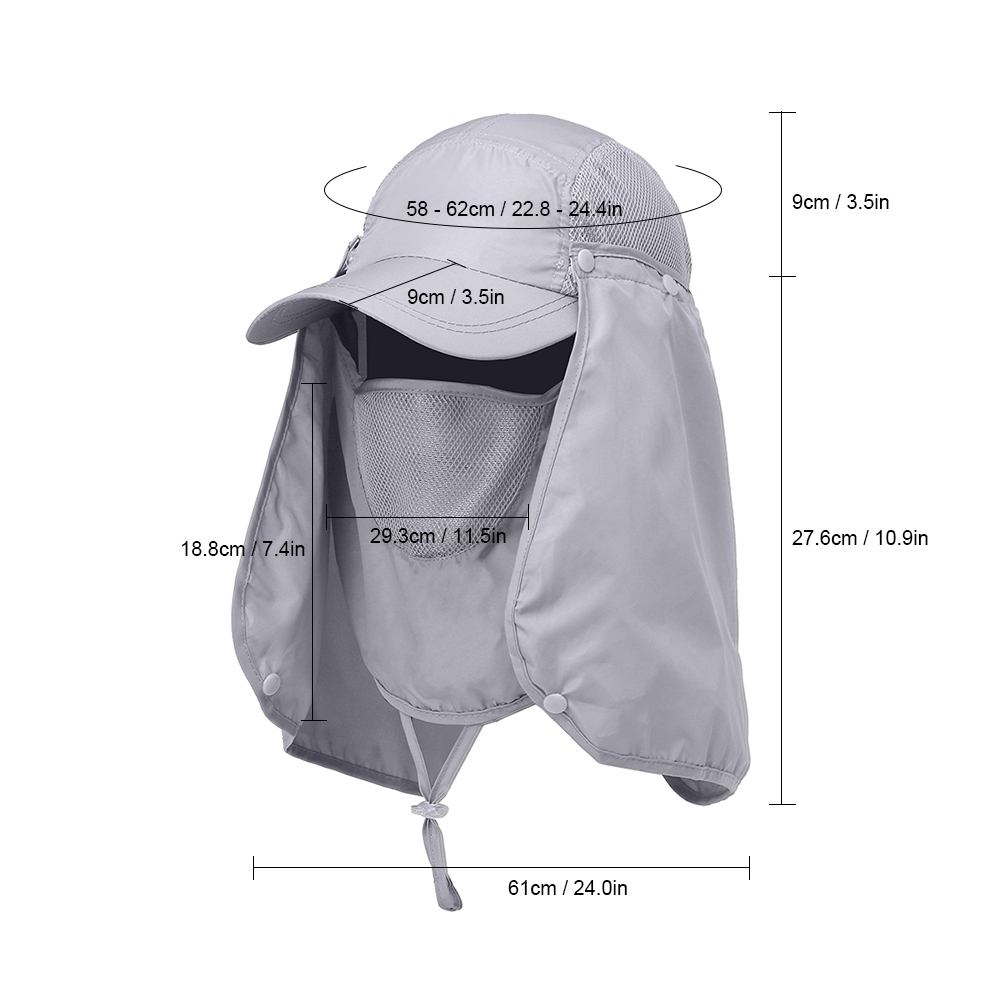 Outdoor Sport Hiking Visor Hat UV Guard Face Neck Cover Fishing Sun Protection Cap For Camping Climbing. 
