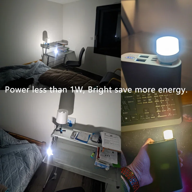 3~20PCS USB Plug Lamp 5V Mobile Power Charging Light Round Eye Protection Reading Night Light Portable Lighting. 
