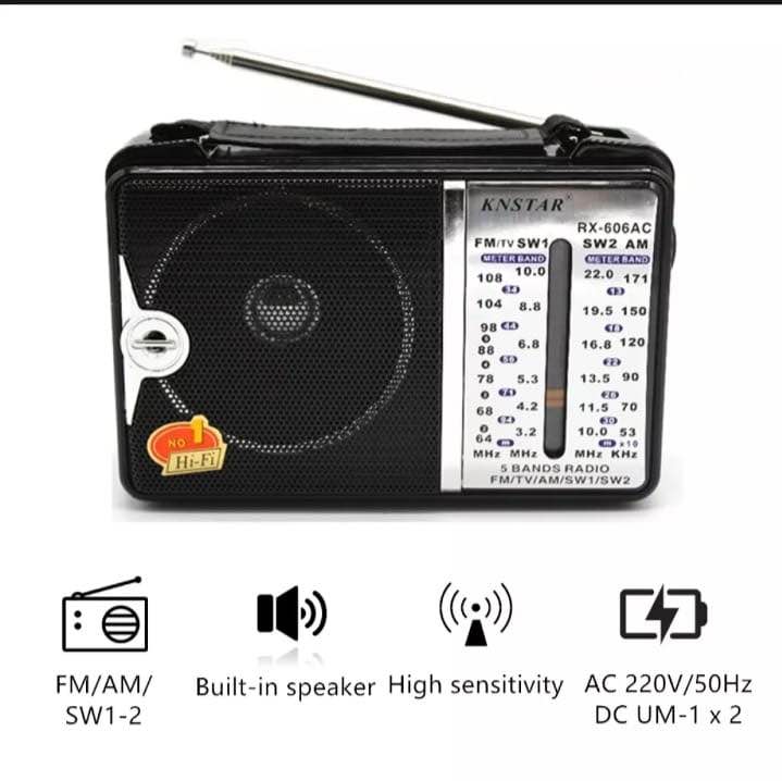 FM Radio High Sensitivity World Receiver Speaker AM/FM/TV/SW1/SW2 RADIO. 