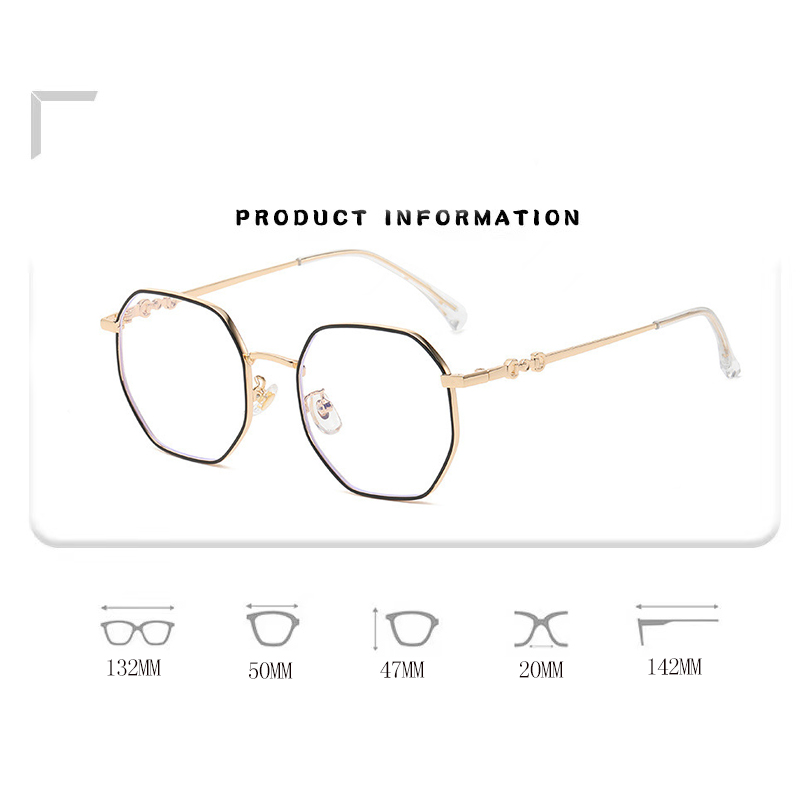 Classic Blue Light Blocking Women Glasses Frame Fashion Metal Spring Hinge Eyewear Optical Prescription Eyeglasses Frames. 