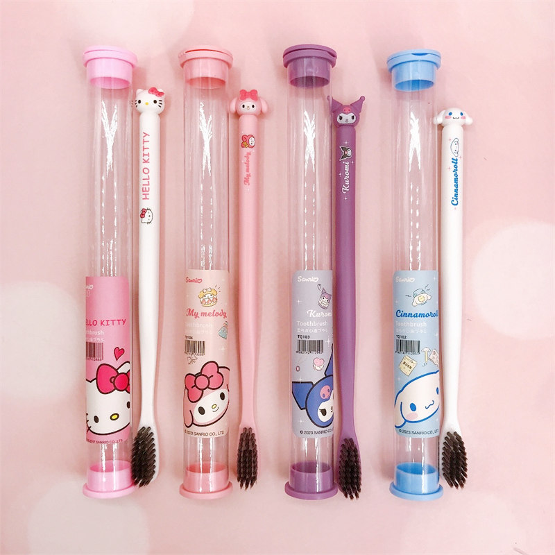 Sanrio Toothbrush Anime Hello Kitty My Melody Kuromi Cinnamoroll Cartoon Student Adult Household Toothbrush Cleaning Gifts. 