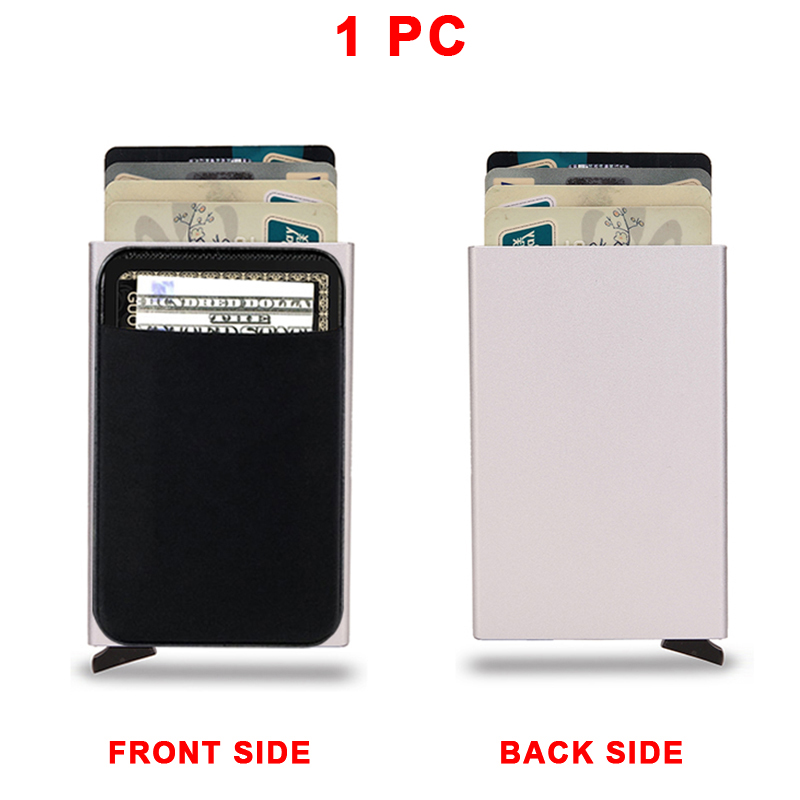 Rfid Smart Credit Card Holder Wallets Metal Slim Pop Up Minimalist Men Wallets Black Male Purse Money Bags Carteira Masculina. 