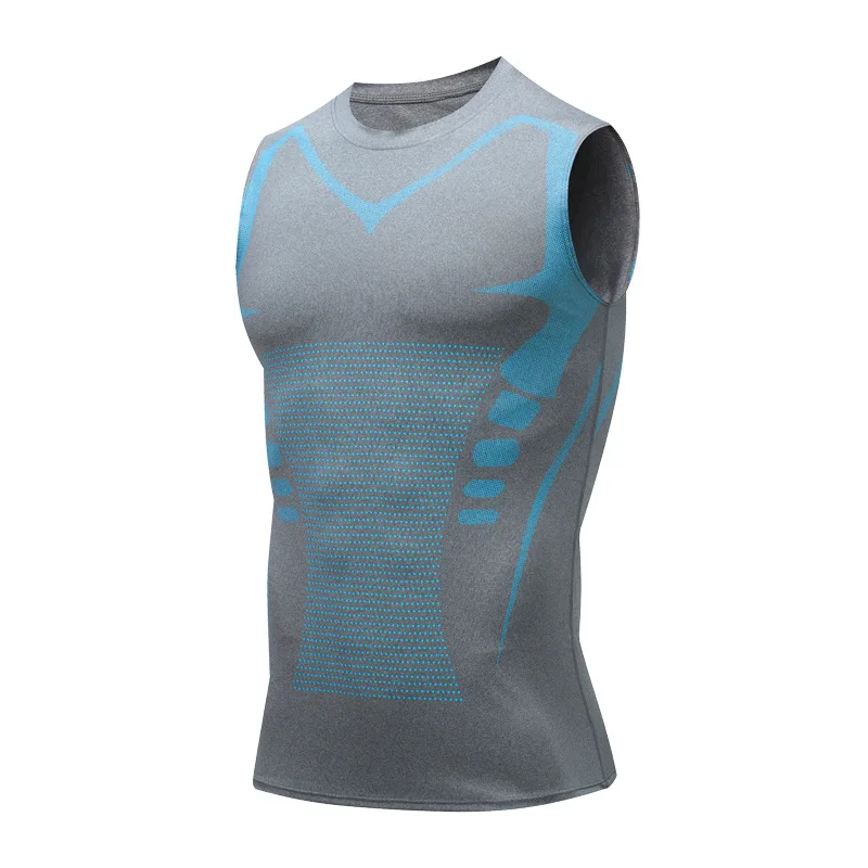 1 piece Men Sports Compression Vest, Basketball Gym Tight Undershirt, American Training Base Layer Quick-Dry Elastic Wide-Should. 