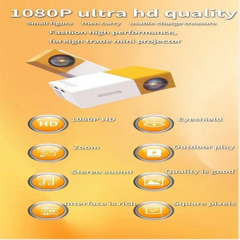 Mini projetor LED portátil, YG300, compatível com HDMI, USB, TF, áudio, casa, leitor multimídia, inteligente, portátil, viagem,. 