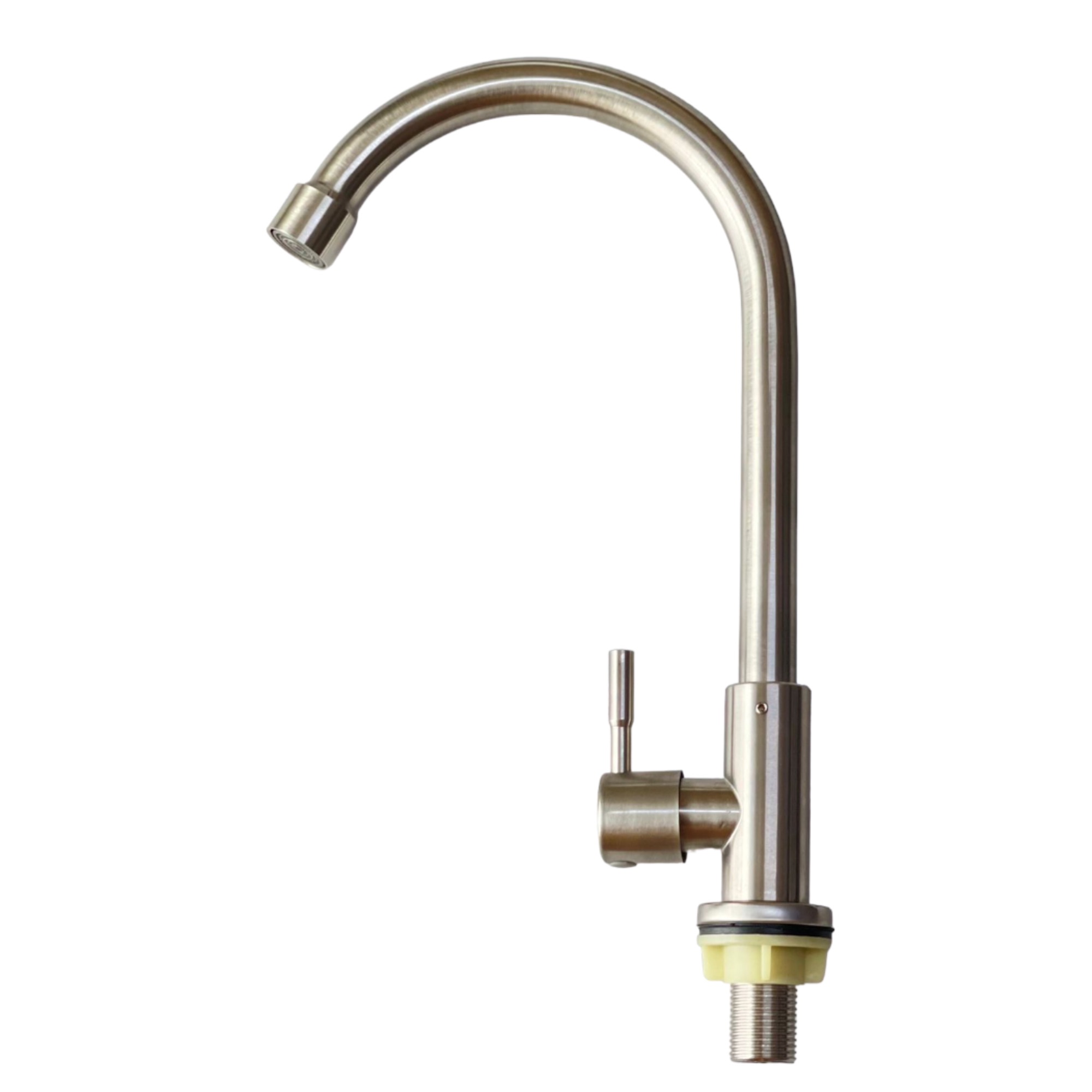 Kitchen Faucet 360 Degree Rotation Curved Outlet Pipe Tap Sink Swivel Faucet Single Cold Water Tap Deck Mounted