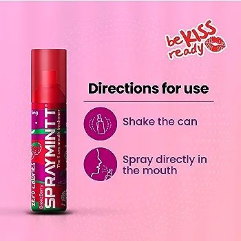 Spraymintt 1 Second Instant Mouth Freshener Spray Mouth spray breath freshener 15 gm – BreezeBerry | Natural Herbal formulation for Long lasting freshness & Germ-free mouth. 